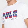 Valkoinen miesten Ralph Lauren Logo Crew Neck T-paidat