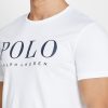 Valkoinen miesten Ralph Lauren Logo Crew Neck T-paidat Valkoinen miesten Ralph Lauren Logo Crew Neck T-paidat
