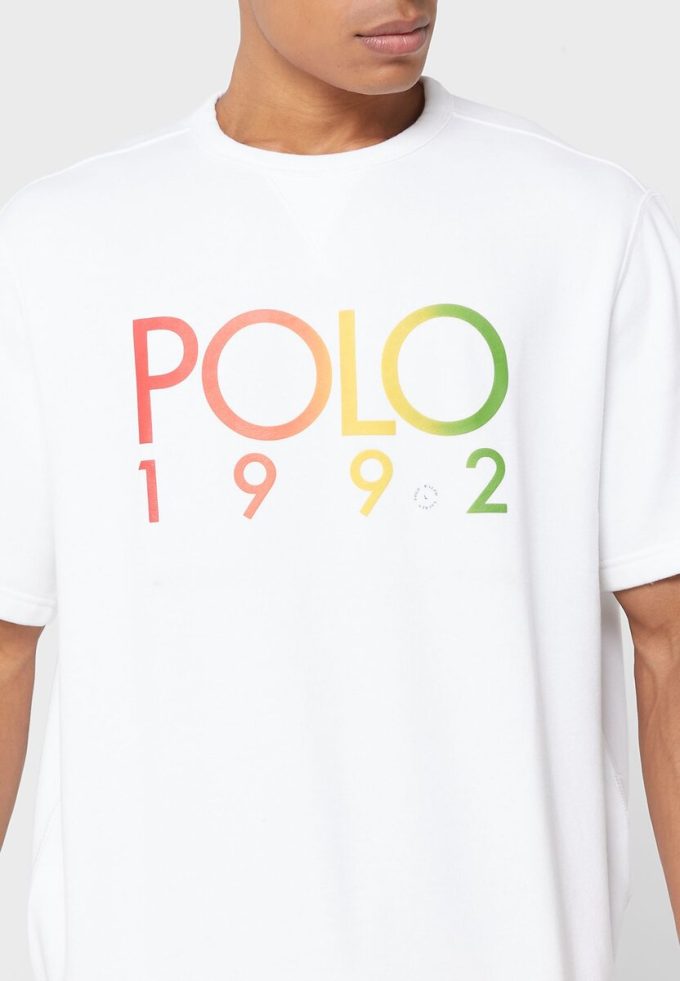 Valkoinen miesten Ralph Lauren Logo Crew Neck T-paidat