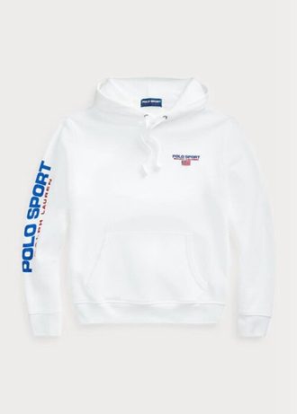 Valkoinen miesten Ralph Lauren Polo Sport fleecehuppari