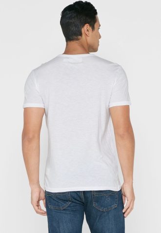 Valkoinen Miesten Ralph Lauren Slogan Crew Neck T-paidat
