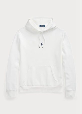 Valkoinen miesten Ralph Lauren tuplaneulottu huppari