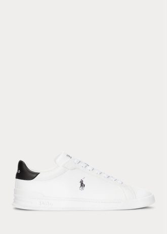 Valkoinen/musta Miesten Ralph Lauren Heritage Court II -nahkaiset tennarit Valkoinen/musta Miesten Ralph Lauren Heritage Court II -nahkaiset tennarit
