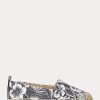 Valkoinen/musta naisten Ralph Lauren Cameryn III kukkainen nahkainen Espadrille Valkoinen/musta naisten Ralph Lauren Cameryn III kukkainen nahkainen Espadrille