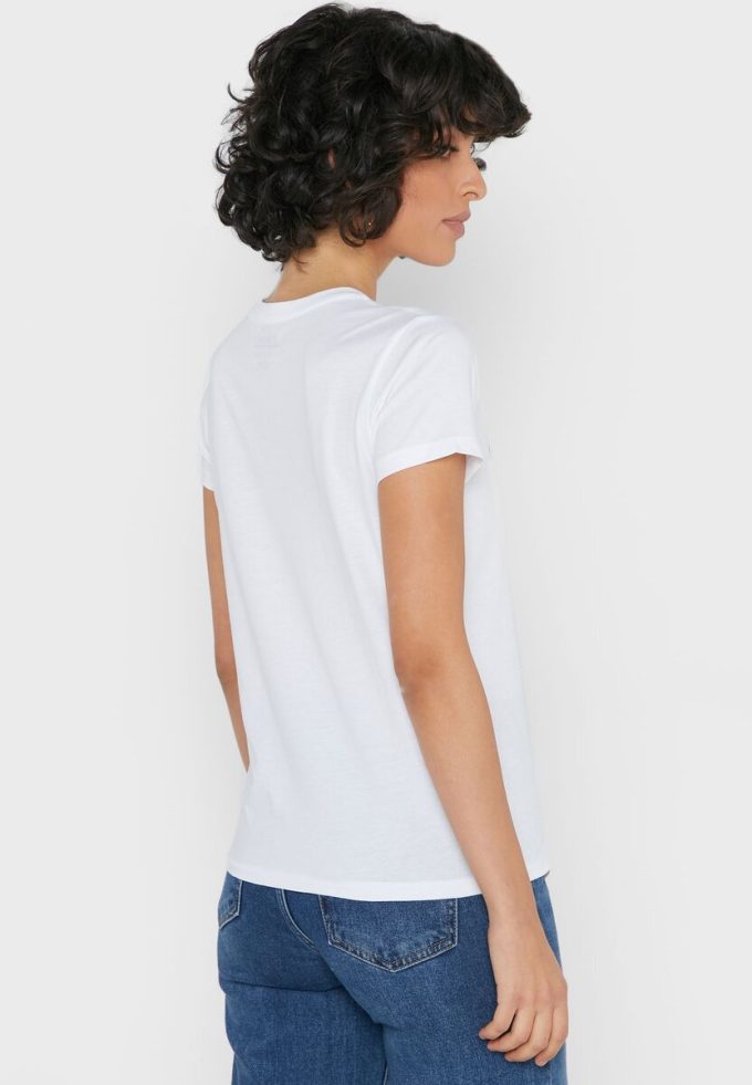 Valkoinen naisten Ralph Lauren Crew Neck Graphic T-paidat Valkoinen naisten Ralph Lauren Crew Neck Graphic T-paidat