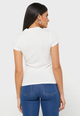Valkoinen naisten Ralph Lauren Crew Neck Graphic T-paidat