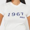 Valkoinen naisten Ralph Lauren Crew Neck Graphic T-paidat Valkoinen naisten Ralph Lauren Crew Neck Graphic T-paidat
