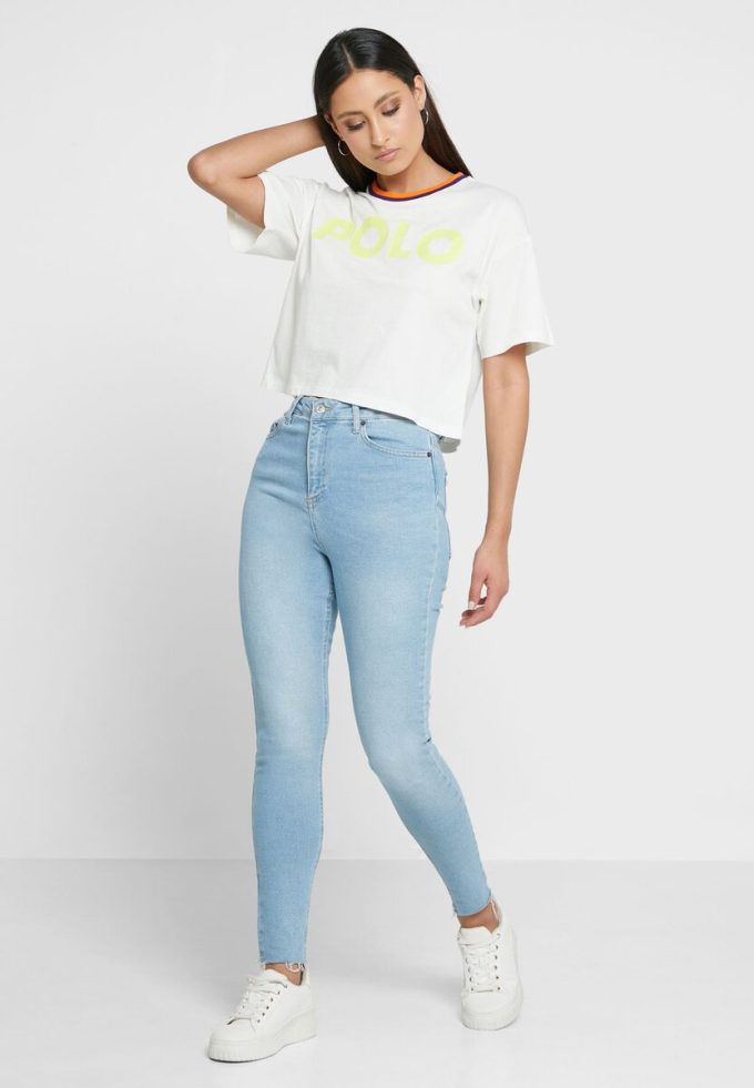 Valkoinen naisten Ralph Lauren Crew Neck Graphic T-paidat