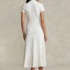 Valkoinen naisten Ralph Lauren Eyelet Stretch Cotton Mesh -mekko Valkoinen naisten Ralph Lauren Eyelet Stretch Cotton Mesh -mekko