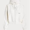 Valkoinen naisten Ralph Lauren Fleece Full-zip Dolman-hihainen huppari Valkoinen naisten Ralph Lauren Fleece Full-zip Dolman-hihainen huppari