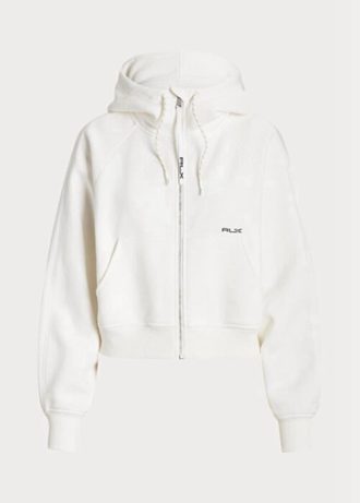 Valkoinen naisten Ralph Lauren Fleece Full-zip Dolman-hihainen huppari Valkoinen naisten Ralph Lauren Fleece Full-zip Dolman-hihainen huppari