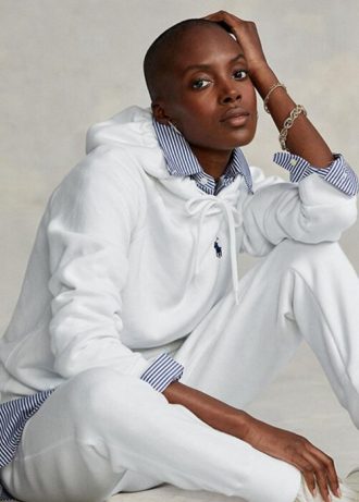 Valkoinen naisten Ralph Lauren fleece-huppari Valkoinen naisten Ralph Lauren fleece-huppari
