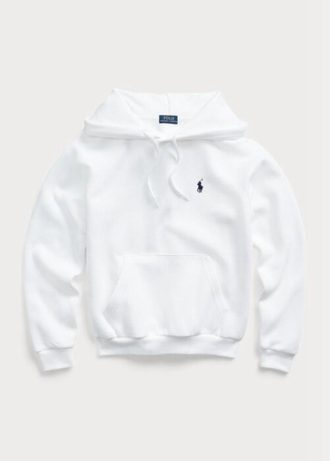 Valkoinen naisten Ralph Lauren fleece-huppari Valkoinen naisten Ralph Lauren fleece-huppari