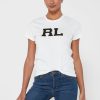 Valkoinen naisten Ralph Lauren Graphic Crew Neck T-paidat Valkoinen naisten Ralph Lauren Graphic Crew Neck T-paidat