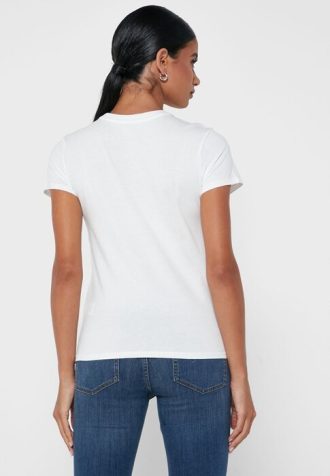 Valkoinen naisten Ralph Lauren Graphic Crew Neck T-paidat