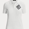 Valkoinen naisten Ralph Lauren Jersey poolopaidat Valkoinen naisten Ralph Lauren Jersey poolopaidat