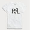 Valkoinen Naisten Ralph Lauren Logo Cotton Jersey T-paidat Valkoinen Naisten Ralph Lauren Logo Cotton Jersey T-paidat