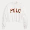 Valkoinen naisten Ralph Lauren -logoinen oversize-puuvillapusero Valkoinen naisten Ralph Lauren -logoinen oversize-puuvillapusero