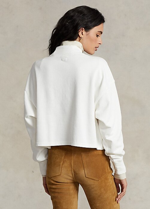 Valkoinen naisten Ralph Lauren -logoinen oversize-puuvillapusero Valkoinen naisten Ralph Lauren -logoinen oversize-puuvillapusero