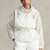 Valkoinen naisten Ralph Lauren pakattava Ripstop tuulitakki Valkoinen naisten Ralph Lauren pakattava Ripstop tuulitakki