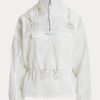 Valkoinen naisten Ralph Lauren pakattava Ripstop tuulitakki Valkoinen naisten Ralph Lauren pakattava Ripstop tuulitakki