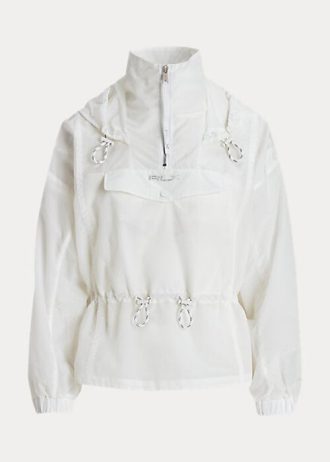 Valkoinen naisten Ralph Lauren pakattava Ripstop tuulitakki Valkoinen naisten Ralph Lauren pakattava Ripstop tuulitakki