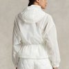 Valkoinen naisten Ralph Lauren pakattava Ripstop tuulitakki Valkoinen naisten Ralph Lauren pakattava Ripstop tuulitakki