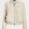 Valkoinen naisten Ralph Lauren pellava tuulitakki Valkoinen naisten Ralph Lauren pellava tuulitakki