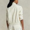 Valkoinen naisten Ralph Lauren pellava tuulitakki Valkoinen naisten Ralph Lauren pellava tuulitakki