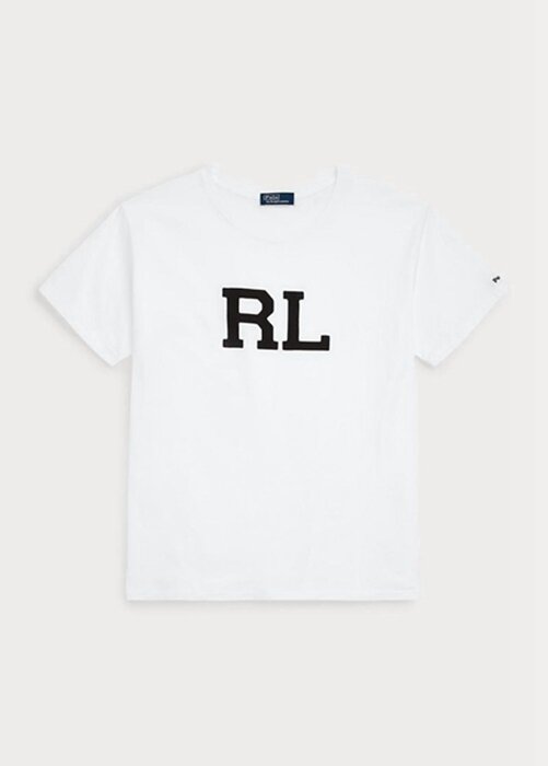 Valkoinen Naisten Ralph Lauren Rl Logo Jersey T-paidat Valkoinen Naisten Ralph Lauren Rl Logo Jersey T-paidat