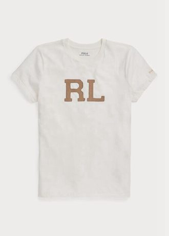 Valkoinen Naisten Ralph Lauren Rl-mokkanahka-applikoitu Jersey T-paidat