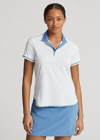 Valkoinen naisten Ralph Lauren Räätälöity Fit Jersey poolopaidat