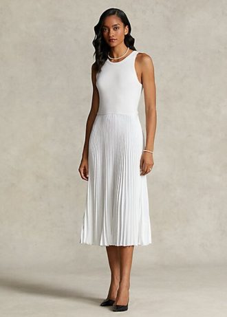 Valkoinen naisten Ralph Lauren Spelman Collection -laskosmekko