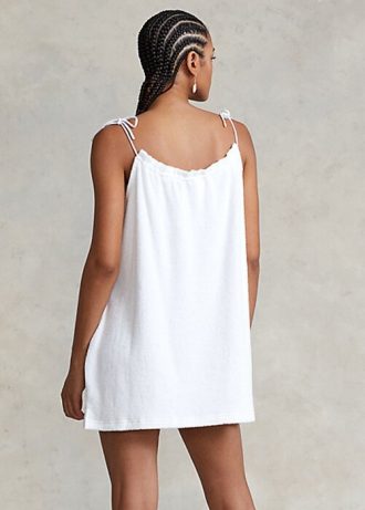 Valkoinen naisten Ralph Lauren Terry solmio olkaimekko