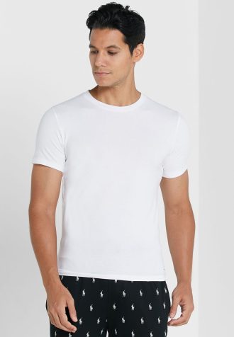 Valkoiset miesten Ralph Lauren 2 Pack Essential Crew Neck T-paidat