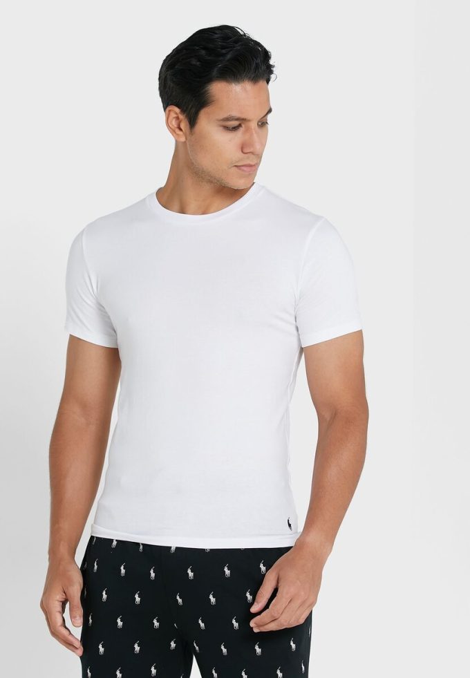 Valkoiset miesten Ralph Lauren 2 Pack Essential Crew Neck T-paidat Valkoiset miesten Ralph Lauren 2 Pack Essential Crew Neck T-paidat