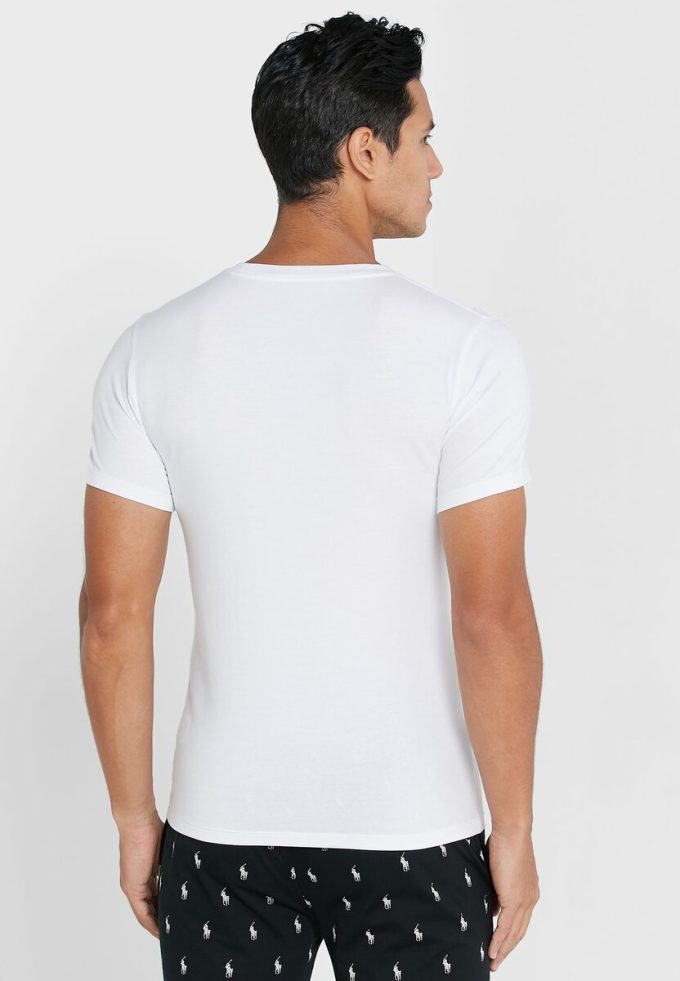 Valkoiset miesten Ralph Lauren 2 Pack Essential Crew Neck T-paidat Valkoiset miesten Ralph Lauren 2 Pack Essential Crew Neck T-paidat