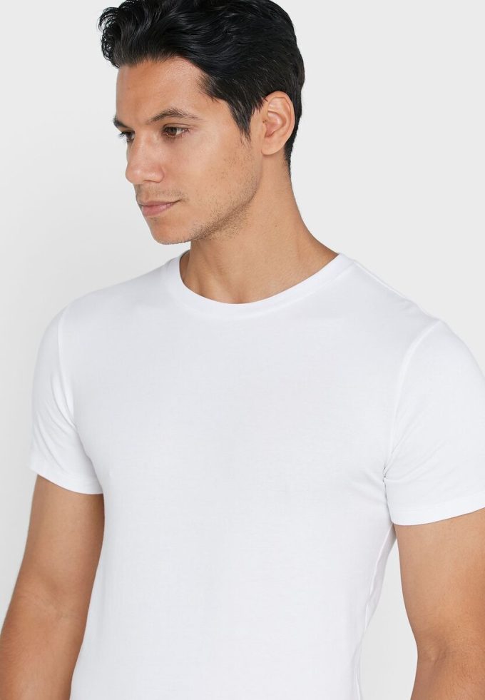 Valkoiset miesten Ralph Lauren 2 Pack Essential Crew Neck T-paidat Valkoiset miesten Ralph Lauren 2 Pack Essential Crew Neck T-paidat