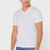 Valkoiset miesten Ralph Lauren 2 Pack Essential V-kaula T-paidat Valkoiset miesten Ralph Lauren 2 Pack Essential V-kaula T-paidat