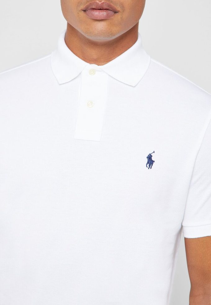 Valkoiset Miesten Ralph Lauren Basic Mesh -poolopaidat Valkoiset Miesten Ralph Lauren Basic Mesh -poolopaidat