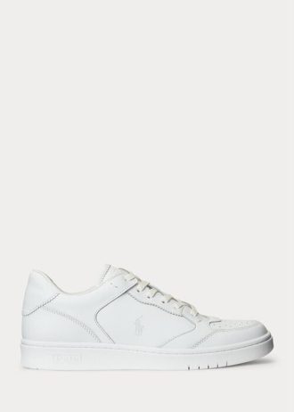 Valkoiset miesten Ralph Lauren Court -lenkkarit Valkoiset miesten Ralph Lauren Court -lenkkarit