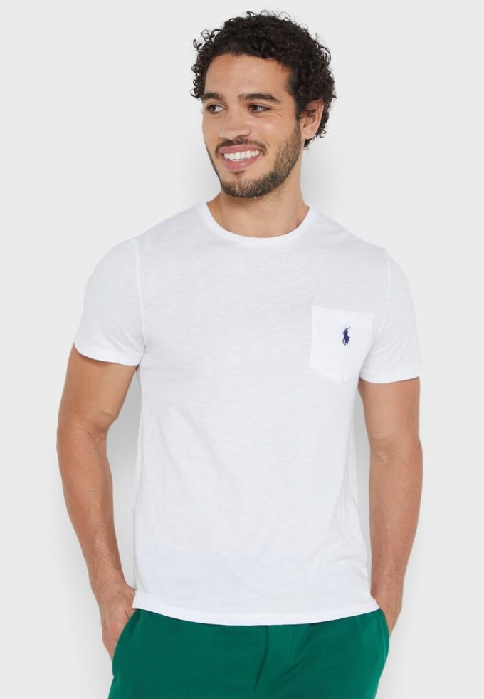 Valkoiset Miesten Ralph Lauren Essential Crew Neck T-paidat Valkoiset Miesten Ralph Lauren Essential Crew Neck T-paidat