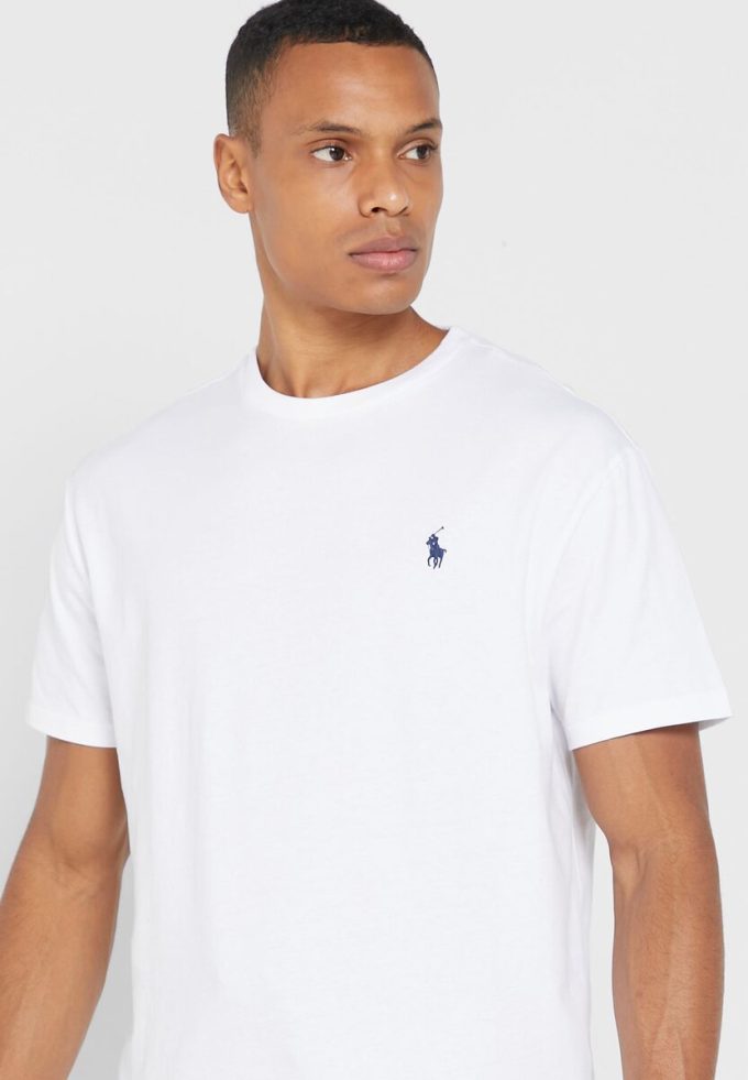 Valkoiset Miesten Ralph Lauren Essential Crew Neck T-paidat Valkoiset Miesten Ralph Lauren Essential Crew Neck T-paidat