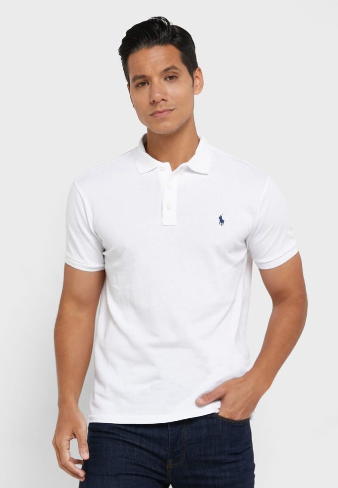 Valkoiset miesten Ralph Lauren Essential poolopaidat Valkoiset miesten Ralph Lauren Essential poolopaidat