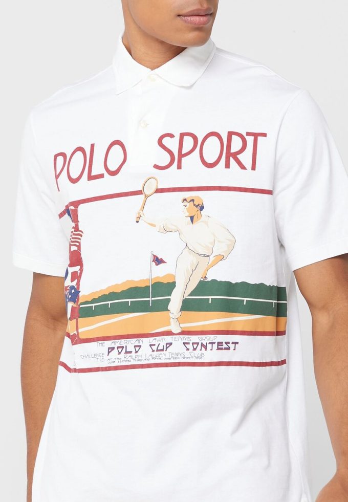 Valkoiset Miesten Ralph Lauren Graafiset poolopaidat