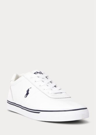 Valkoiset miesten Ralph Lauren Hanford -nahkaiset tennarit Valkoiset miesten Ralph Lauren Hanford -nahkaiset tennarit
