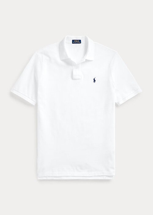 Valkoiset miesten Ralph Lauren Ikoniset mesh poolopaidat Valkoiset miesten Ralph Lauren Ikoniset mesh poolopaidat