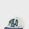 Valkoiset miesten Ralph Lauren Logo Flat Peak -hatut Valkoiset miesten Ralph Lauren Logo Flat Peak -hatut