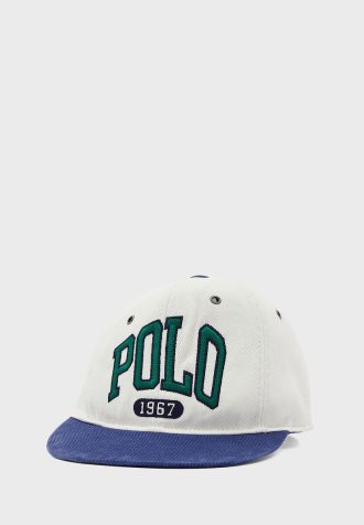 Valkoiset miesten Ralph Lauren Logo Flat Peak -hatut