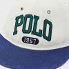 Valkoiset miesten Ralph Lauren Logo Flat Peak -hatut Valkoiset miesten Ralph Lauren Logo Flat Peak -hatut